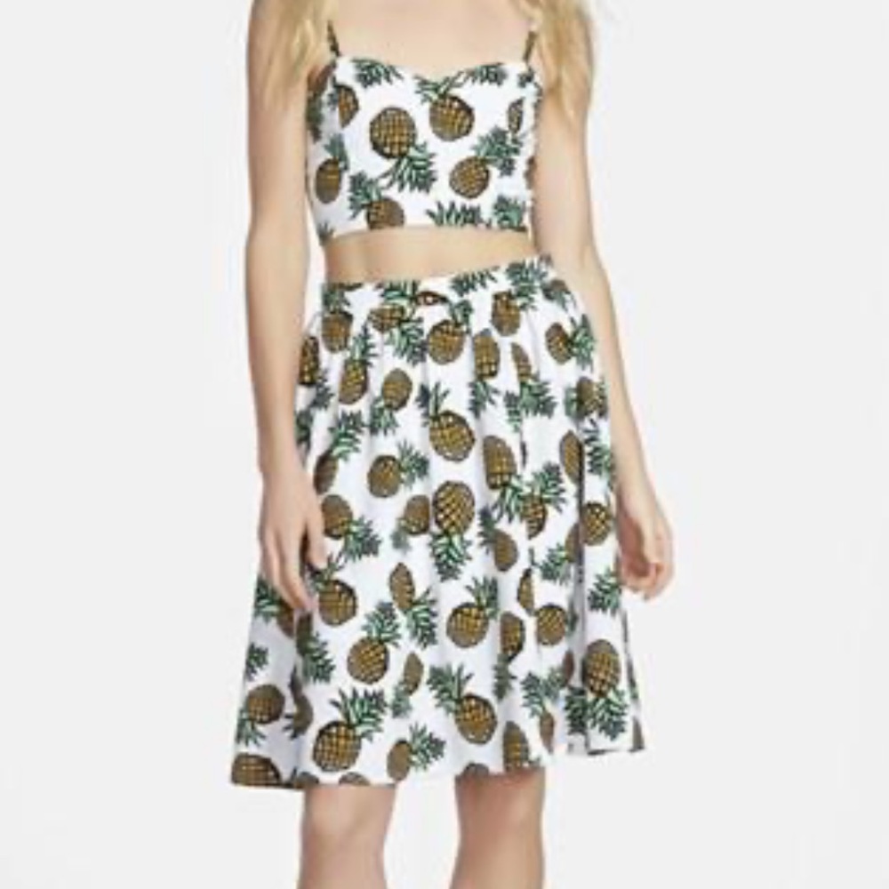Piece Goods Pineapple Skirt + Crop Top